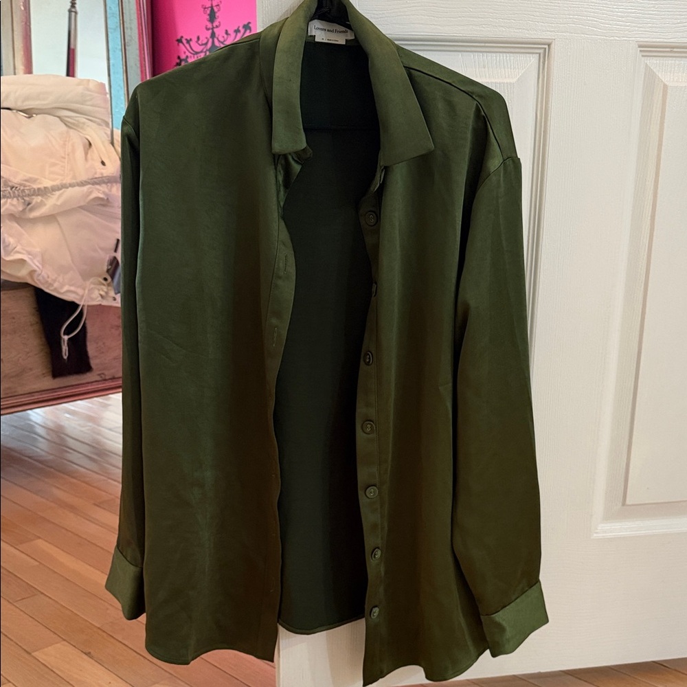 Lovers + Friends Forest Green Button Down Shirt
